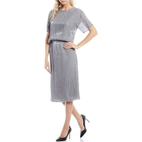NWT Calvin Klein Crinkle Shimmering Top & Midi Skirt 2 Pc. Set Sz. 2X - Picture 1 of 5